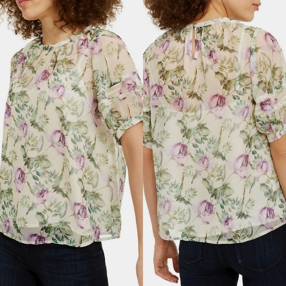 I.N.C International Concepts
Floral Puff-Sleeve Top size small